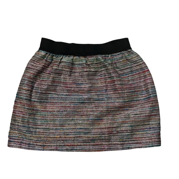 EIGHT SIXTY Metallic Holiday Party Silk Blend Mini Skirt - Picture 7 of 14